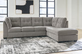 Bay Furniture Gallery - Ashley Furniture - Lanelly Sectional - LAF 2-Piece Sectional with Chaise / Alloy - 17504S1